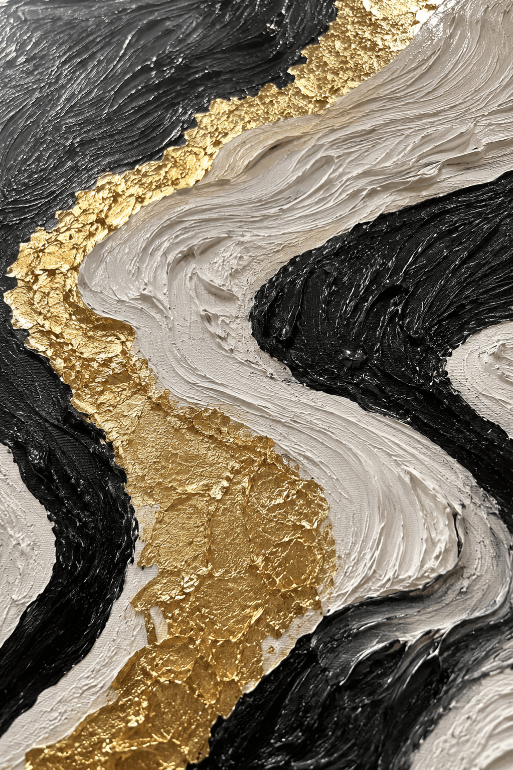 AVIORART Gold Stream Wall Art Canvas