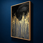 AVIORART Black Gold Wall Art Canvas