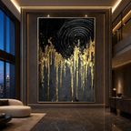 AVIORART Black Gold Wall Art Canvas