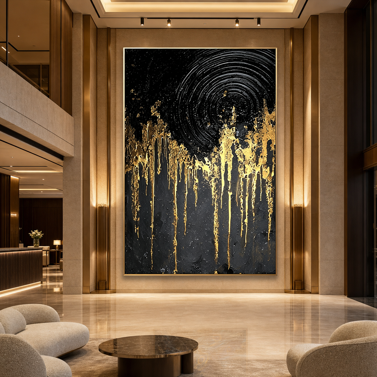 AVIORART Black Gold Wall Art Canvas