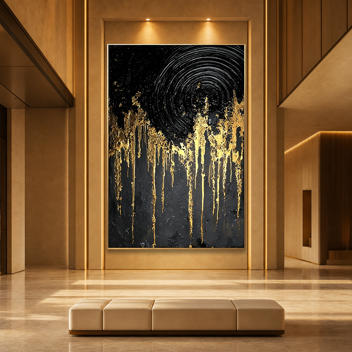 AVIORART Black Gold Wall Art Canvas