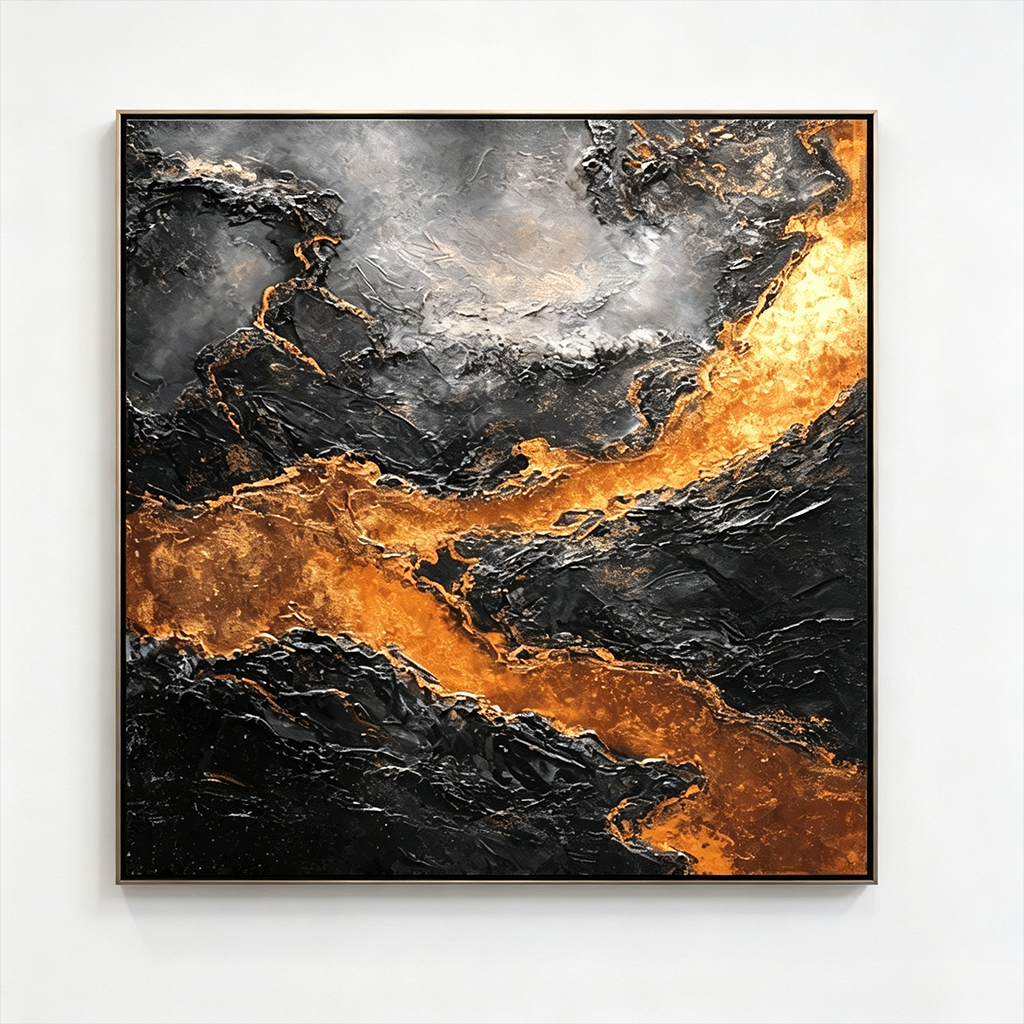 AVIORART Black Amber Wall Art Canvas