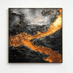 AVIORART Black Amber Wall Art Canvas