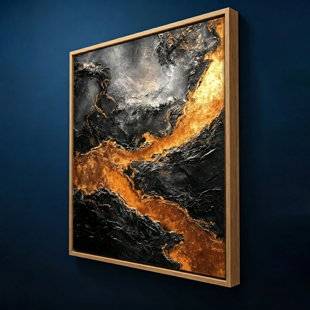AVIORART Black Amber Wall Art Canvas