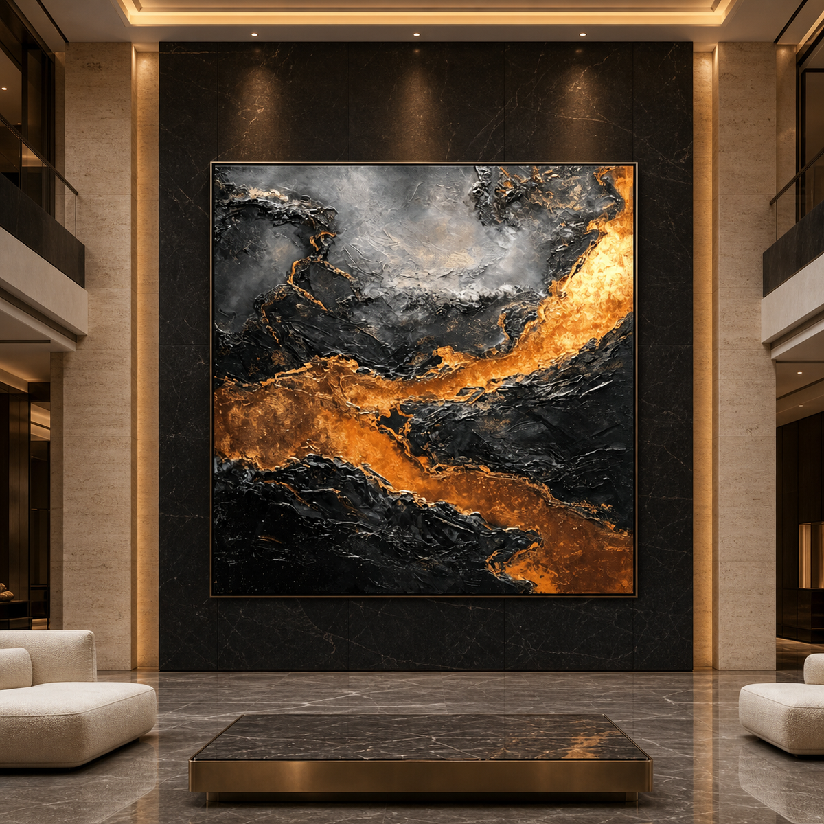 AVIORART Black Amber Wall Art Canvas