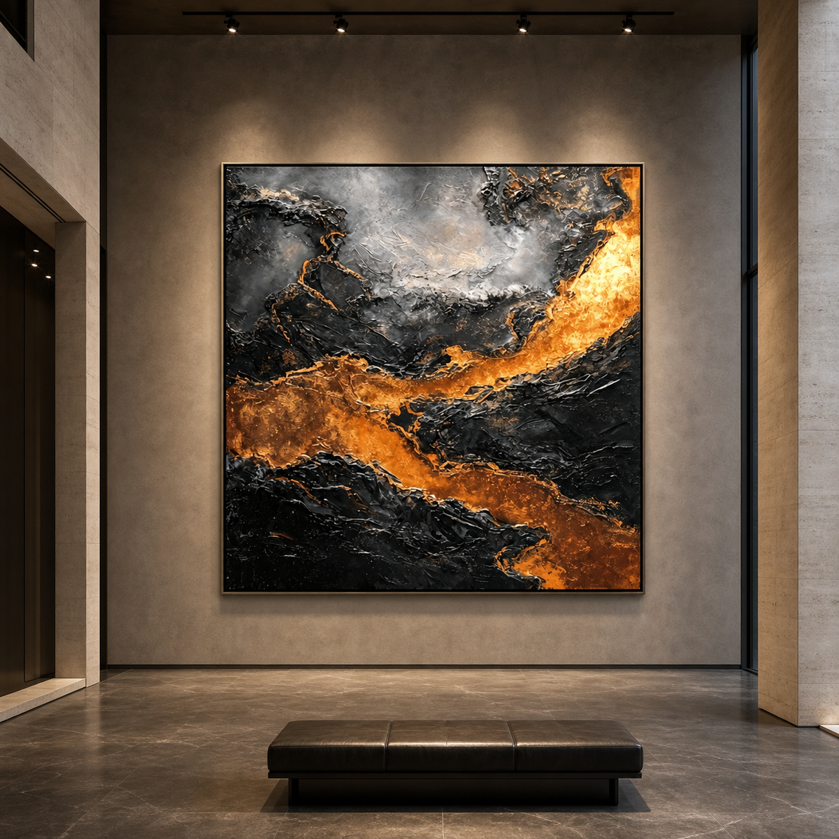 AVIORART Black Amber Wall Art Canvas