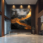 AVIORART Black Amber Wall Art Canvas