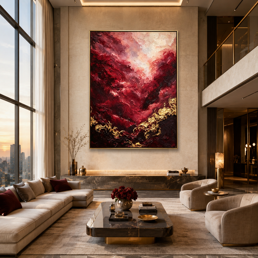 AVIORART Bordeaux Sky Wall Art Canvas