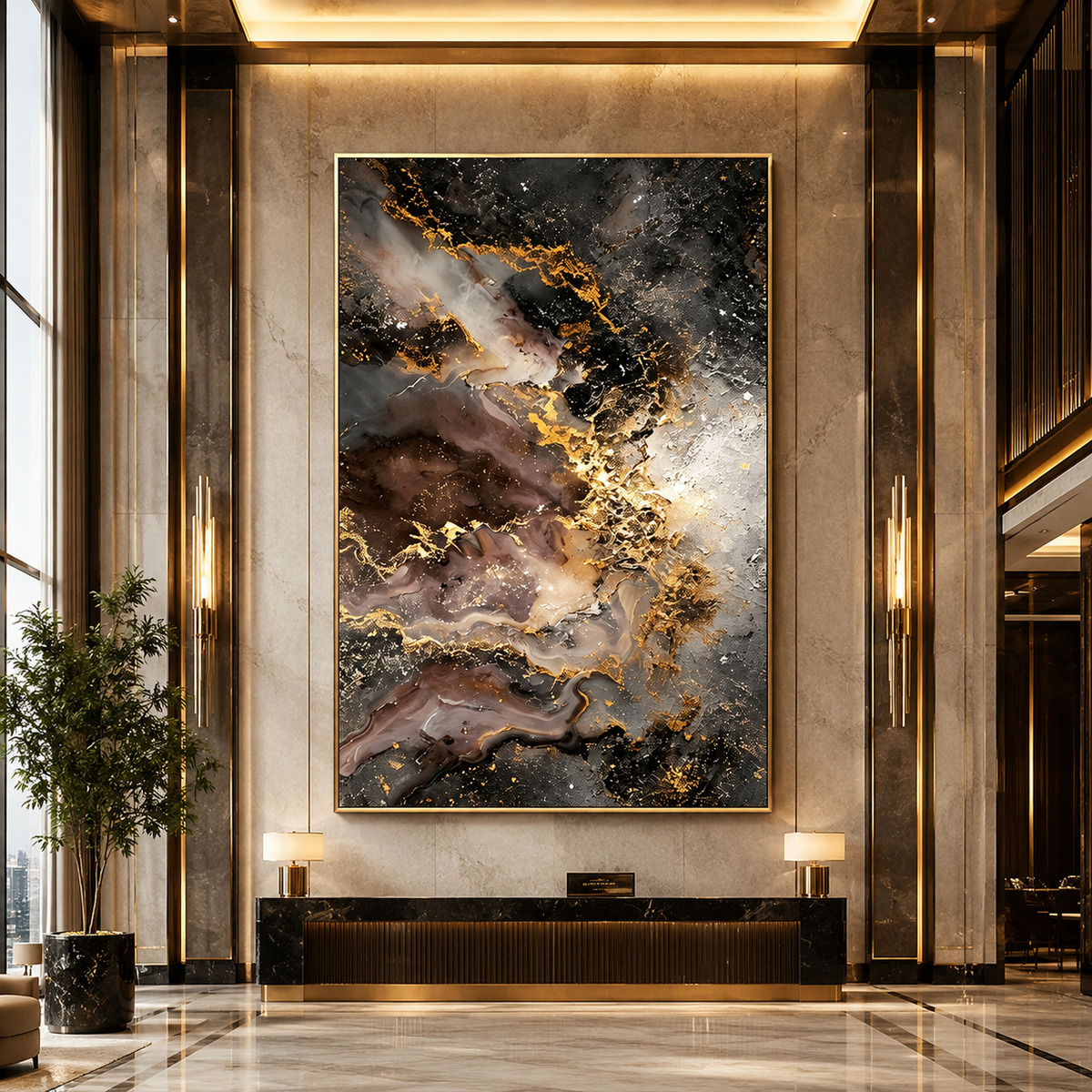 AVIORART Bronze Nebula Wall Art Canvas