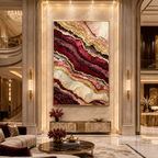 AVIORART Burgundy Depths Wall Art Canvas