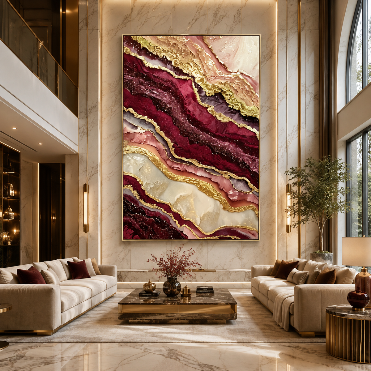 AVIORART Burgundy Depths Wall Art Canvas