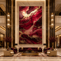 AVIORART Burgundy Waves Wall Art Canvas