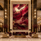 AVIORART Burgundy Waves Wall Art Canvas