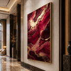 AVIORART Burgundy Waves Wall Art Canvas