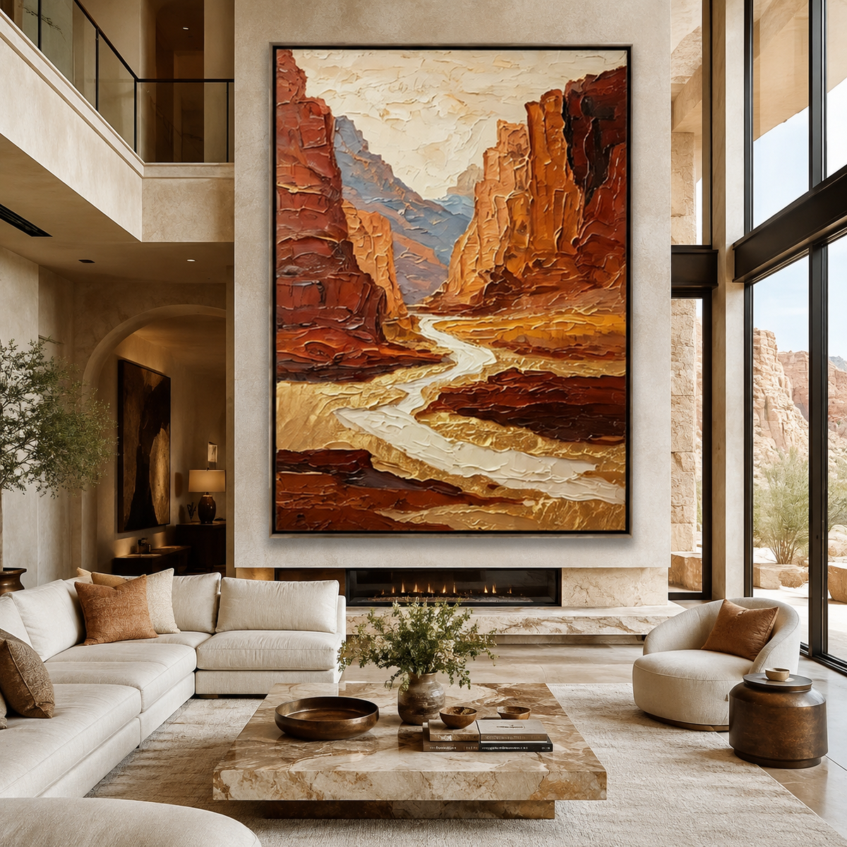 AVIORART Canyon Gold Wall Art Canvas