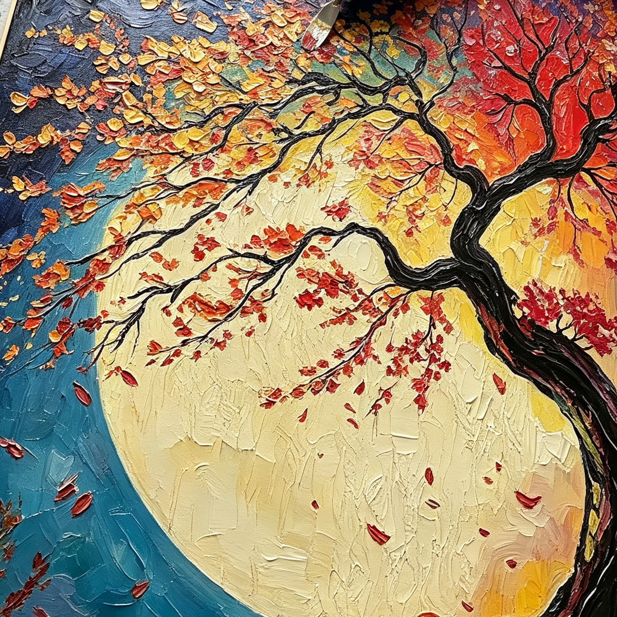 AVIORART Celestial Moonlit Tree Wall Art Canvas