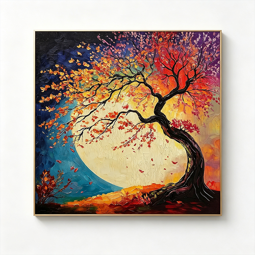 AVIORART Celestial Moonlit Tree Wall Art Canvas