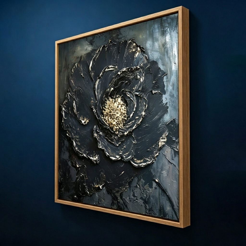 AVIORART Charcoal Rose Wall Art Canvas