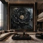 AVIORART Charcoal Rose Wall Art Canvas