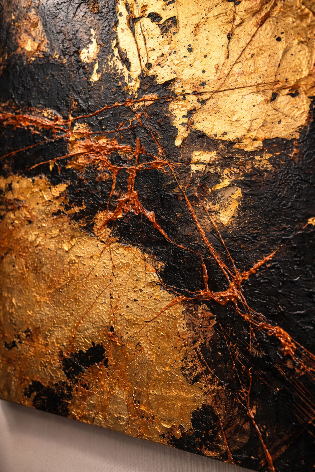 AVIORART Fractured Gold Wall Art Canvas