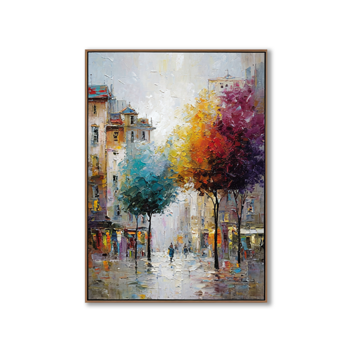 AVIORART Colorful City Trees Wall Art Canvas