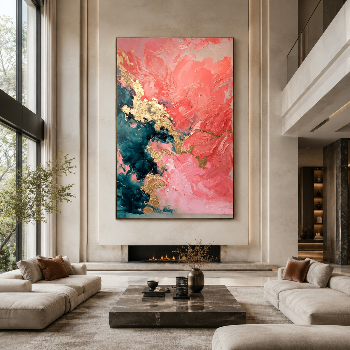 AVIORART Coral Clouds Wall Art Canvas