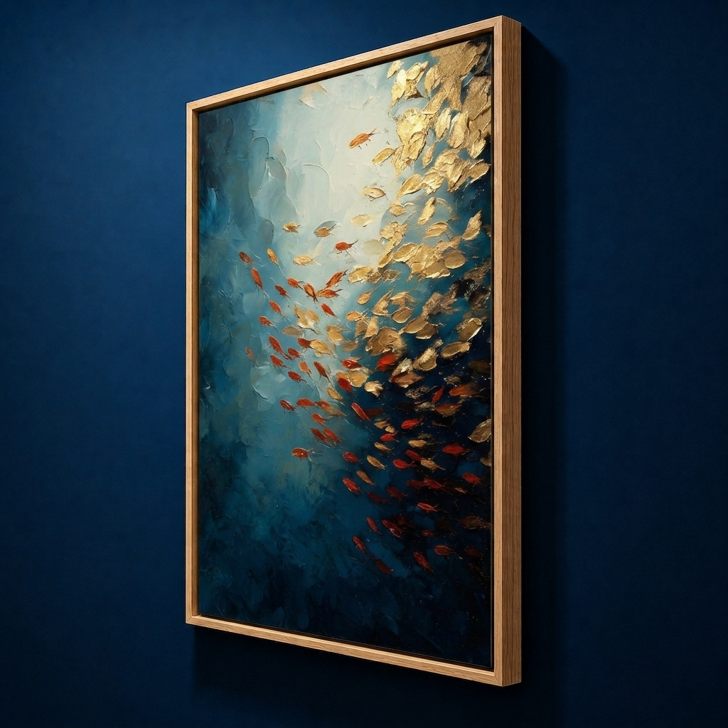 AVIORART Currents of Gold and Flame Wall Art Canvas