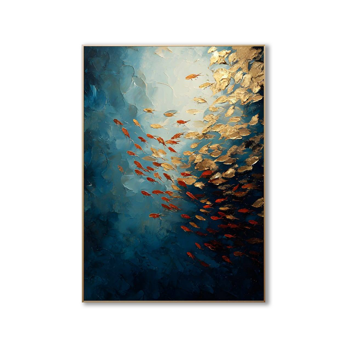 AVIORART Currents of Gold and Flame Wall Art Canvas