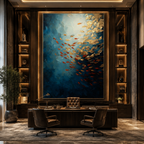 AVIORART Currents of Gold and Flame Wall Art Canvas