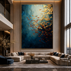 AVIORART Currents of Gold and Flame Wall Art Canvas