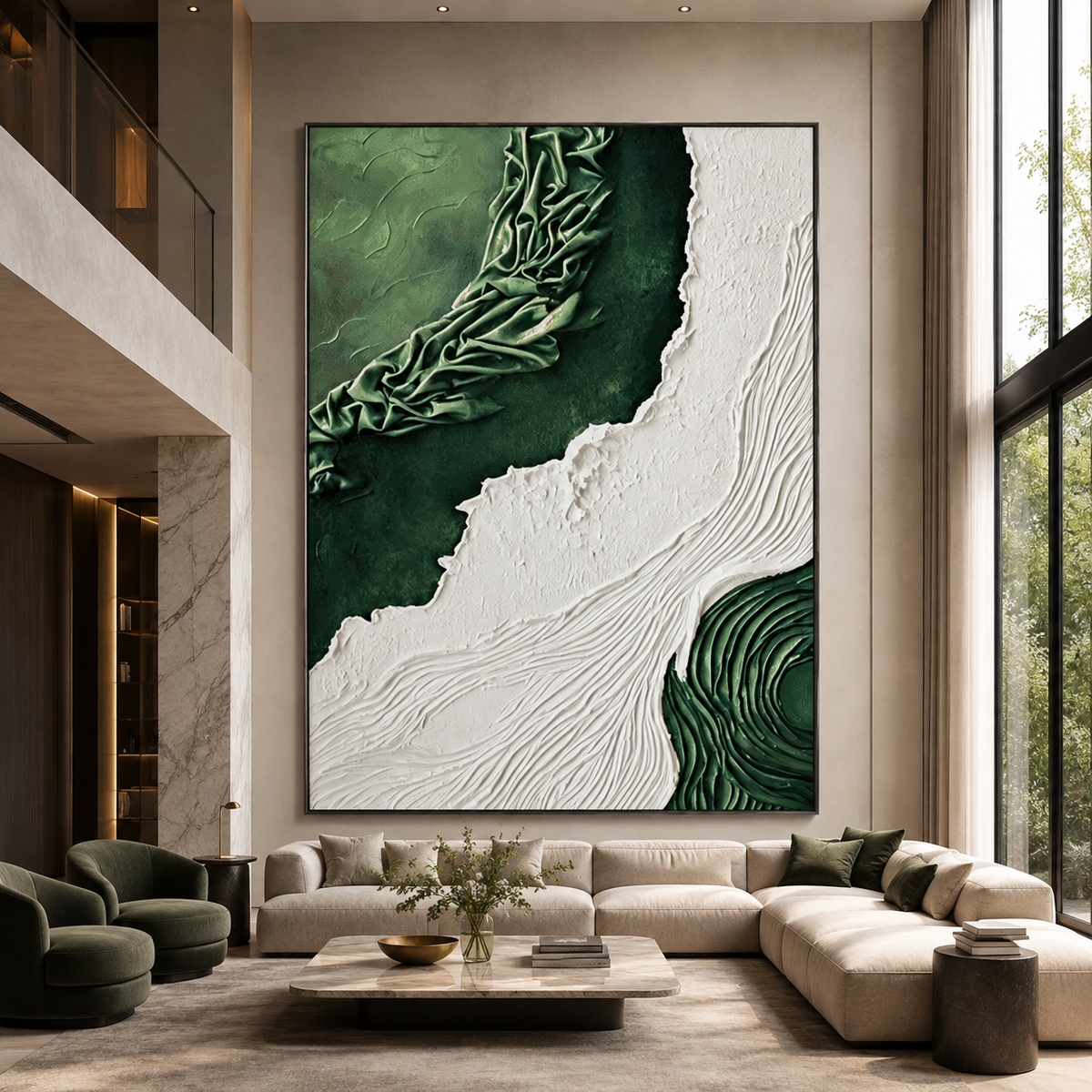 AVIORART Emerald Tides Wall Art Canvas