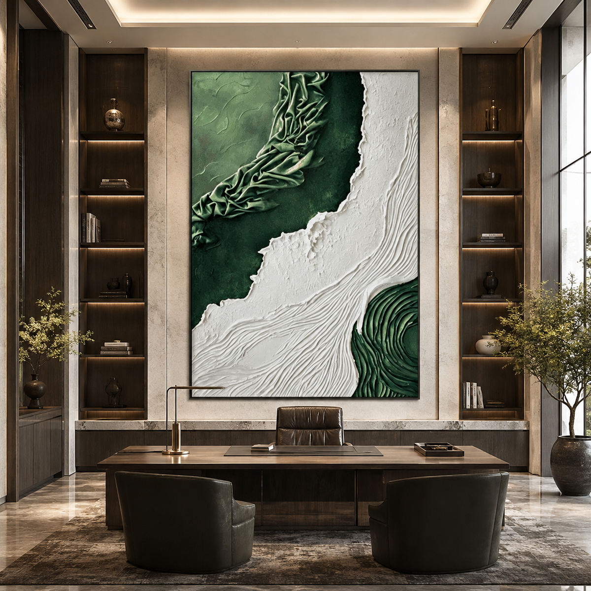 AVIORART Emerald Tides Wall Art Canvas