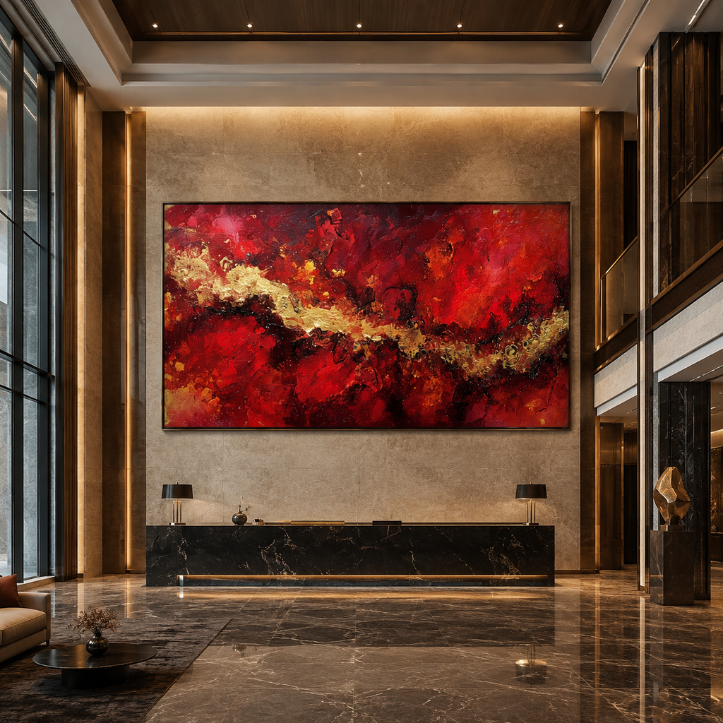 AVIORART Fire Gold Wall Art Canvas