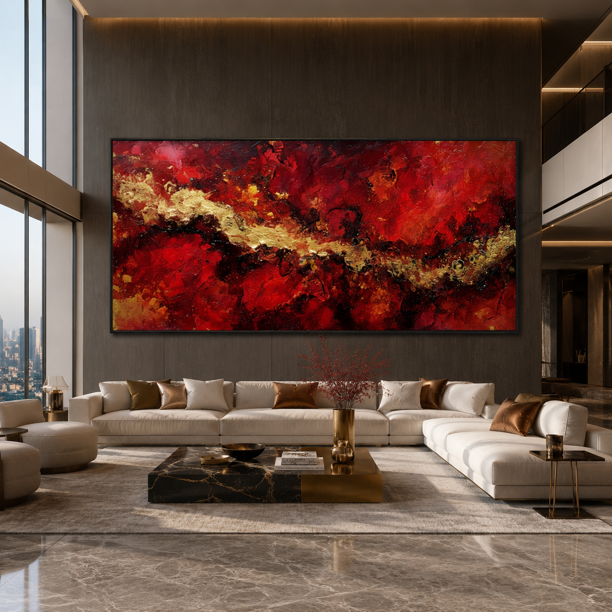 AVIORART Fire Gold Wall Art Canvas
