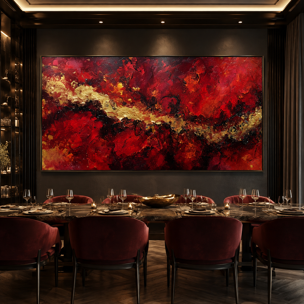 AVIORART Fire Gold Wall Art Canvas