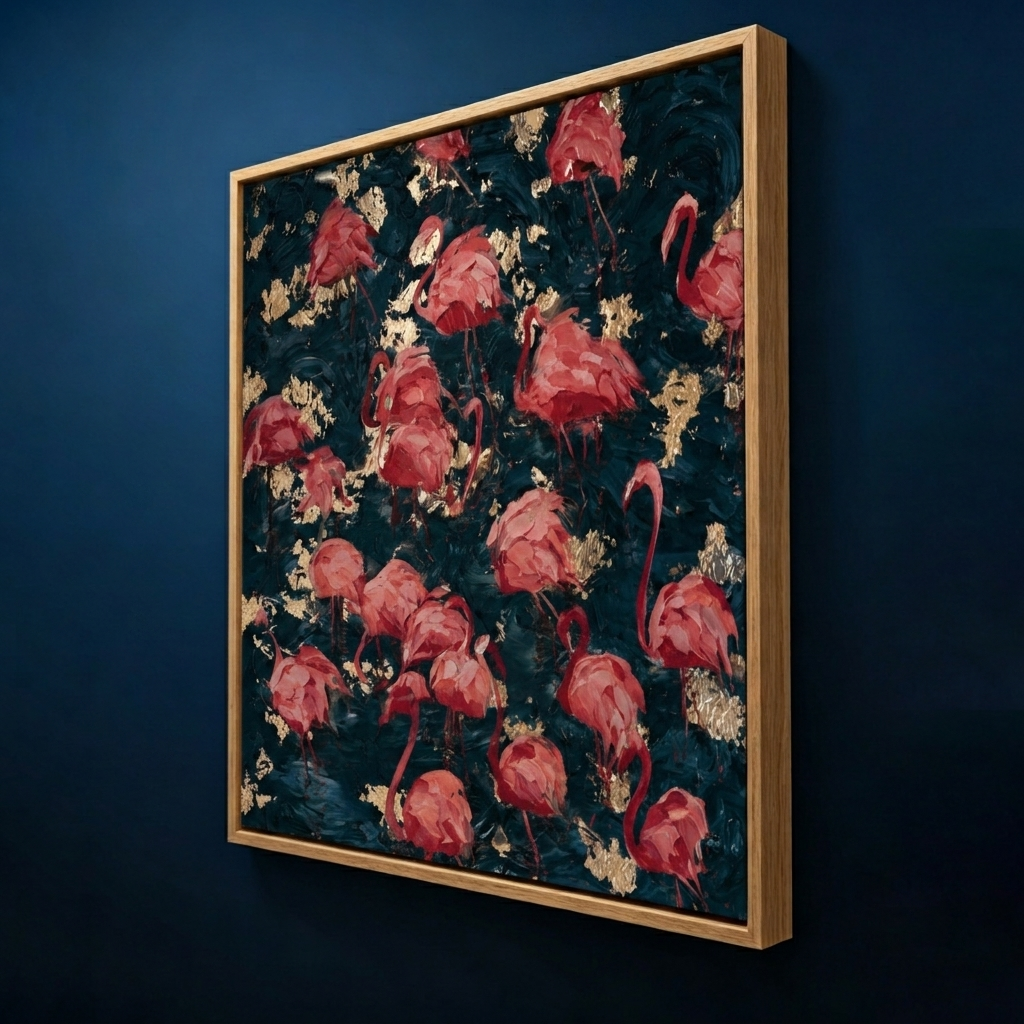 AVIORART Flamingo Party Wall Art Canvas
