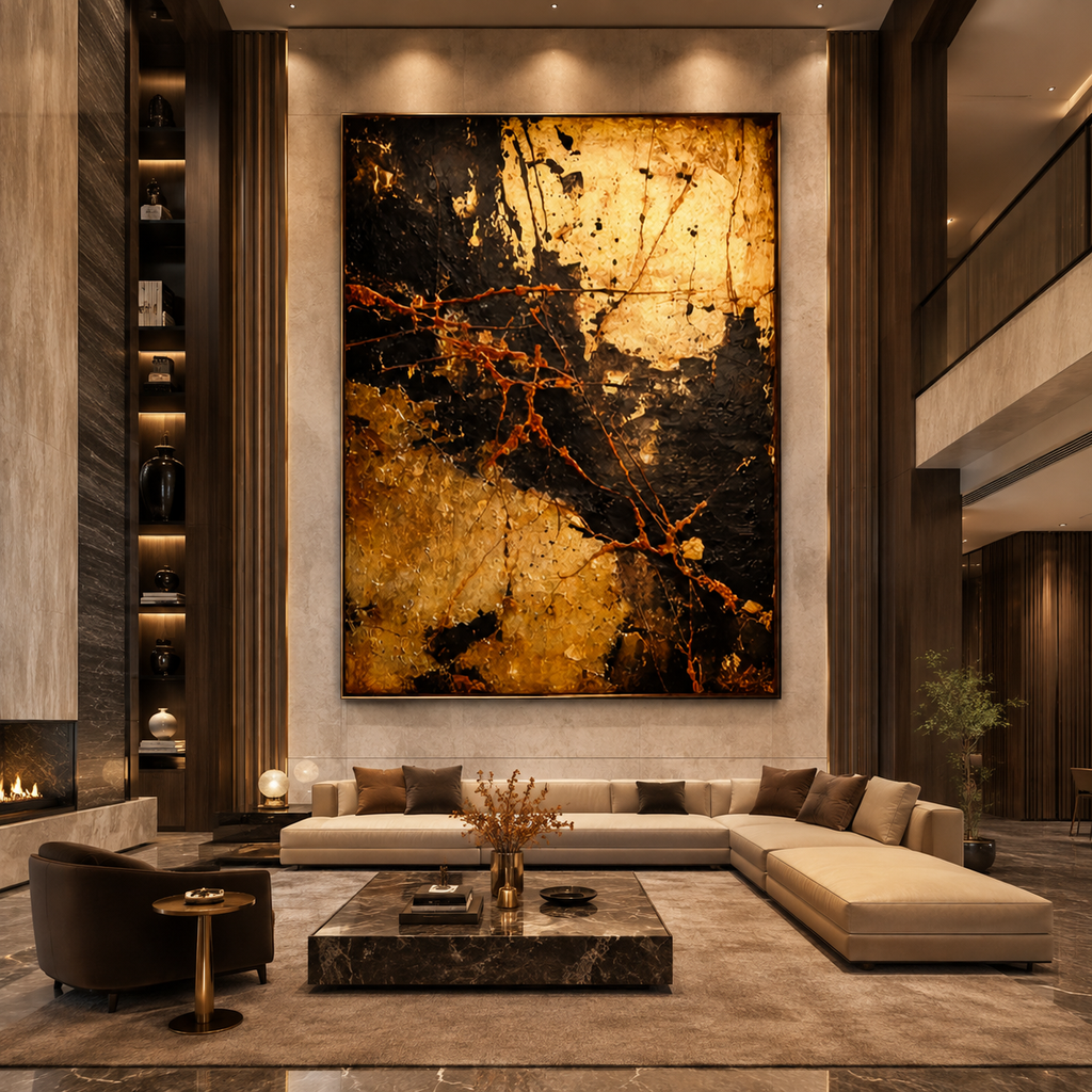 AVIORART Fractured Gold Wall Art Canvas