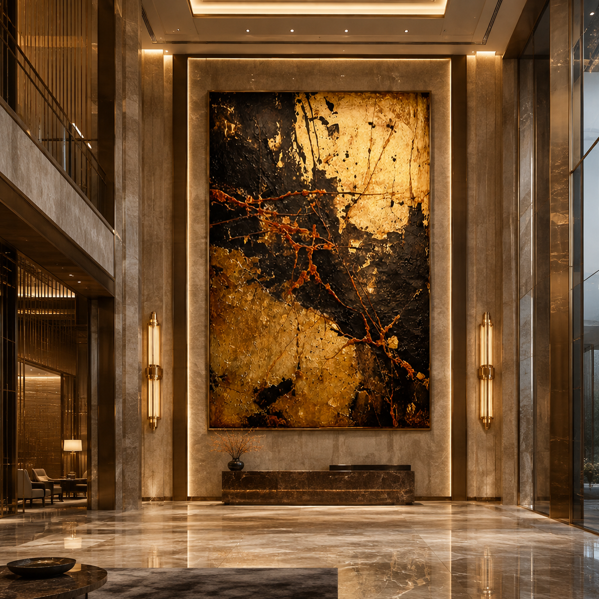 AVIORART Fractured Gold Wall Art Canvas