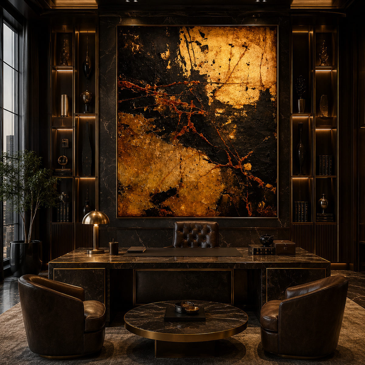 AVIORART Fractured Gold Wall Art Canvas
