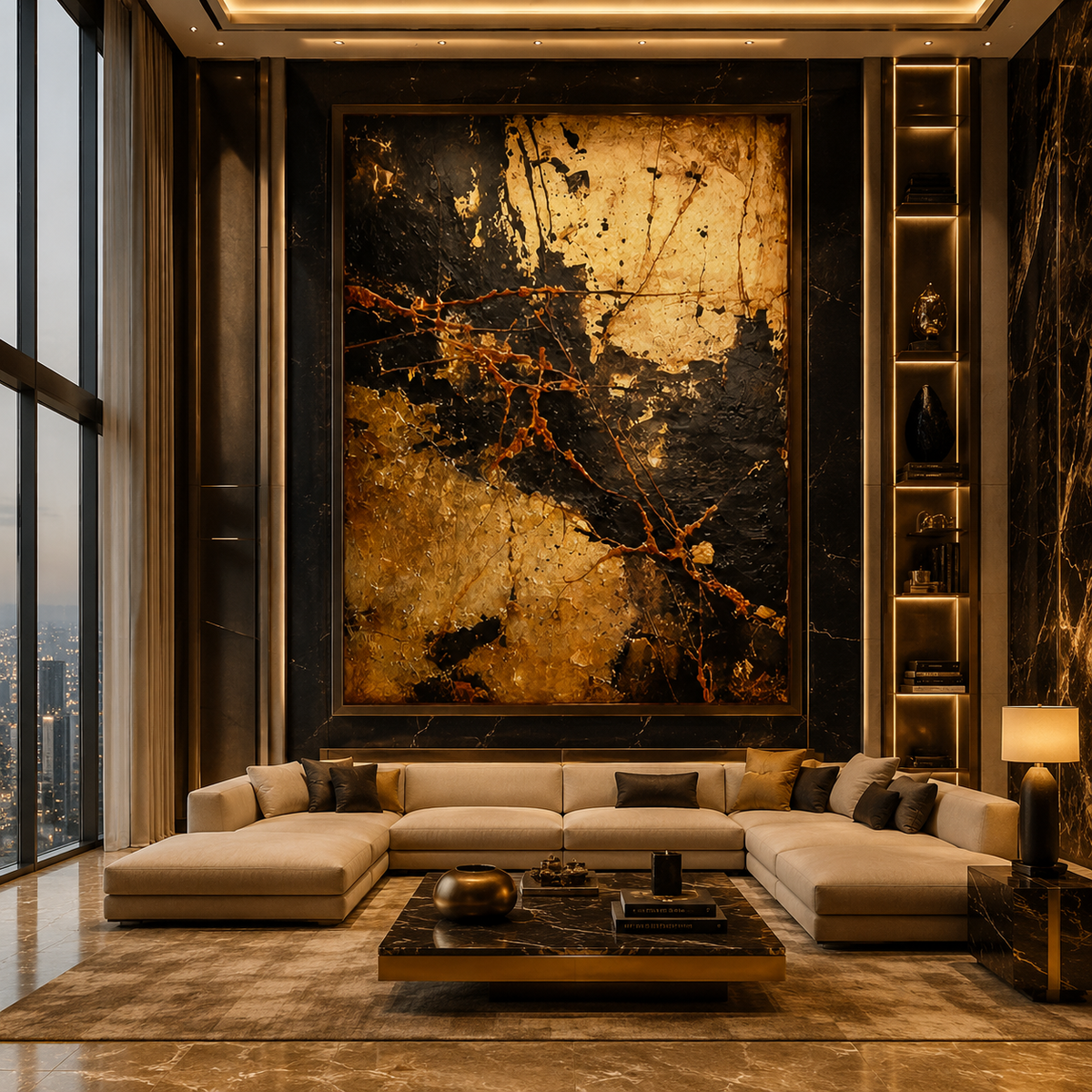 AVIORART Fractured Gold Wall Art Canvas