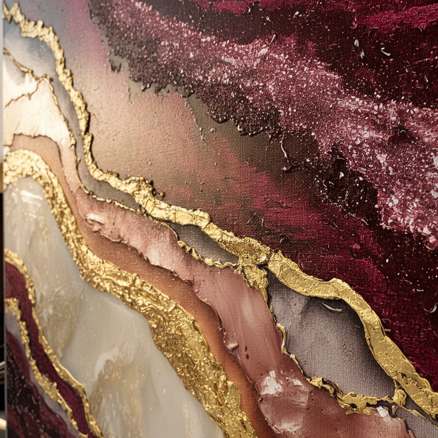 AVIORART Burgundy Depths Wall Art Canvas