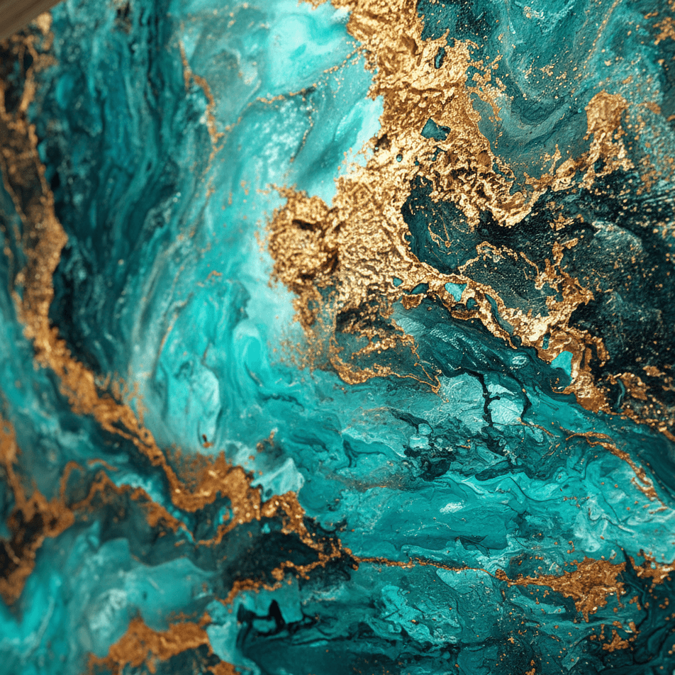 AVIORART Turquoise Waves Wall Art Canvas