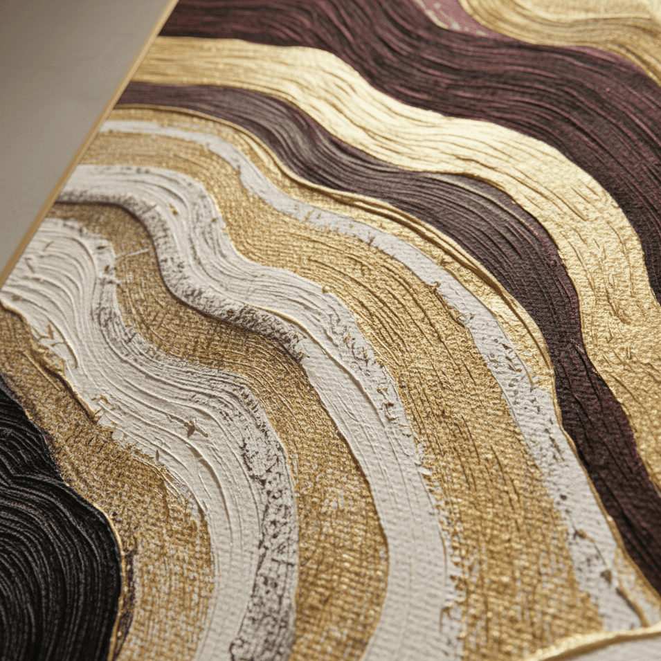 AVIORART Gold Strata Wall Art Canvas