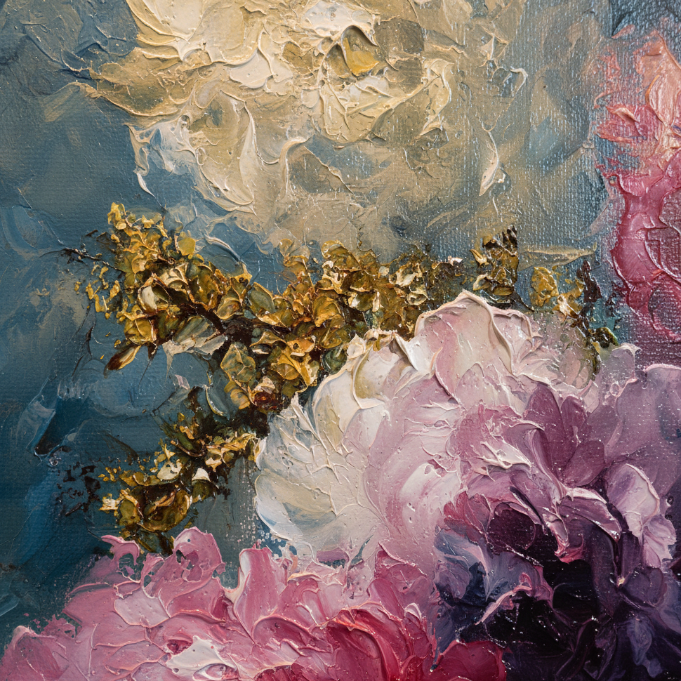 AVIORART Sapphire Blooms Wall Art Canvas
