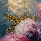 AVIORART Sapphire Blooms Wall Art Canvas