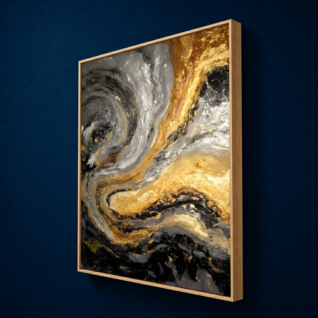 AVIORART Gold Marble Wall Art Canvas
