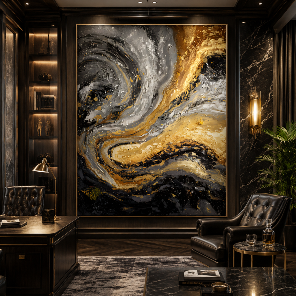 AVIORART Gold Marble Wall Art Canvas