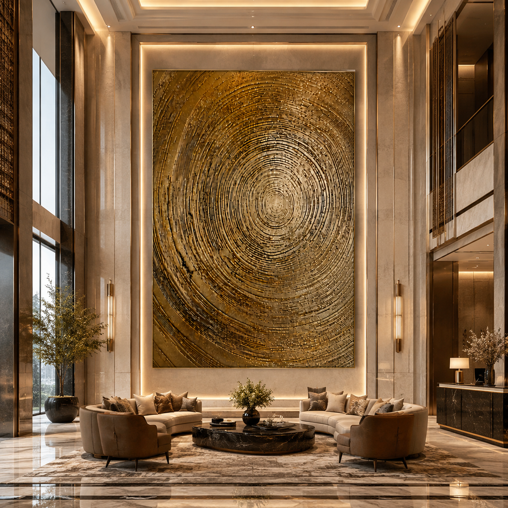 AVIORART Gold Orbit Wall Art Canvas