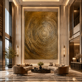 AVIORART Gold Orbit Wall Art Canvas