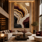 AVIORART Gold Strata Wall Art Canvas